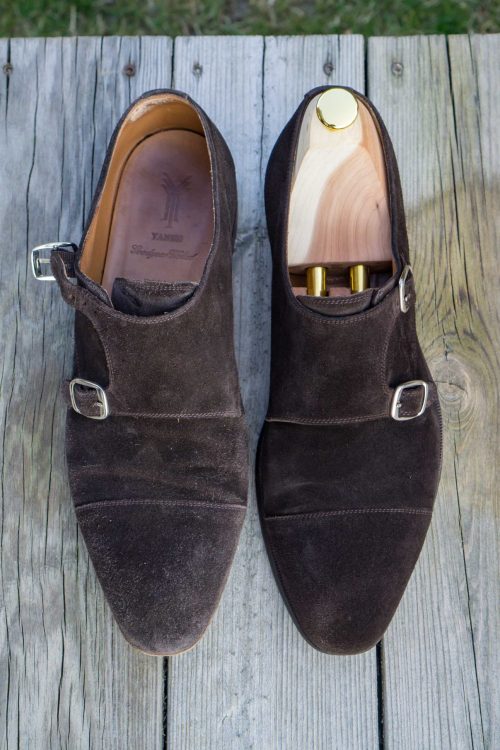 Pigmented waterproofing sprays can do wonder on suede shoes.